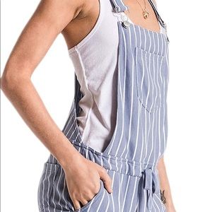 Z Supply Pin Stripe Short Overalls